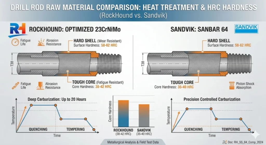 Drill Rod Material Comparison-23CrNiMo vs Sanbar64