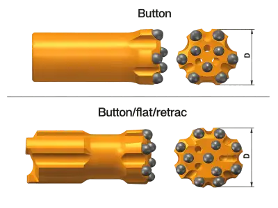 T35 Threaded Button Bit