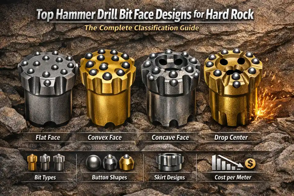 Top Hammer Drill Bit Types Face Design & Button Shape-1