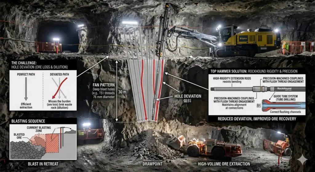 Long-Hole Stoping High-Volume Ore Extraction