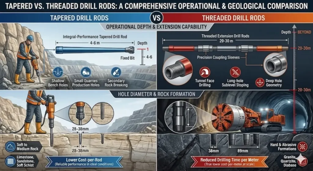 Tapered Vs. Threaded Drill Rods A Comprehensive Operational & Geological Comparison